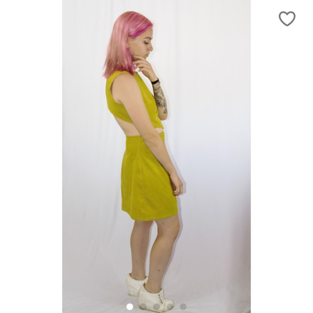 AMAZING 1970s chartreuse corduroy 2pc set PERFECT